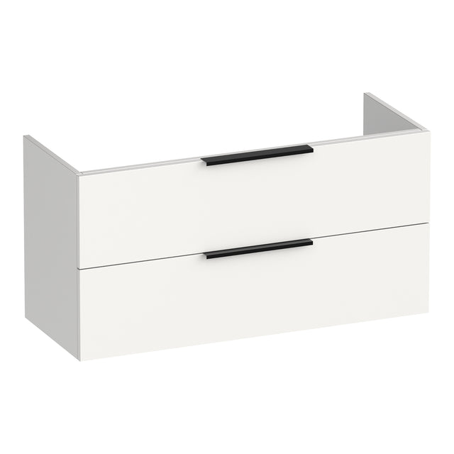 BRAUER Elevate onderkast ondiep 100 excl. opleggrepen met 2 softclose lades en 1 sifon uitsparing mat wit OK-ELO100MW