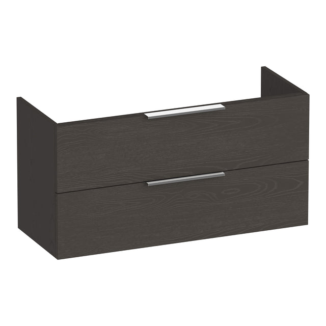 BRAUER Elevate onderkast ondiep 100 excl. opleggrepen met 2 softclose lades en 1 sifon uitsparing Timber Anthracite OK-ELO100TA