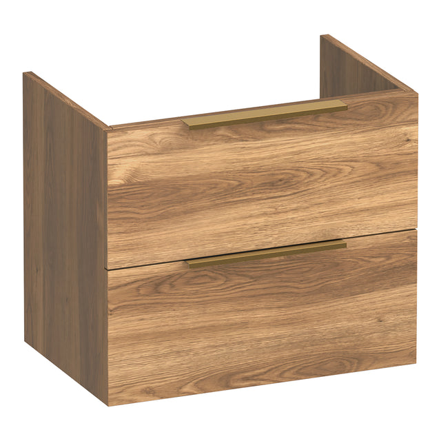 BRAUER Elevate onderkast ondiep 60 excl. opleggrepen met 2 softclose lades en 1 sifon uitsparing Honey OK-ELO60HO