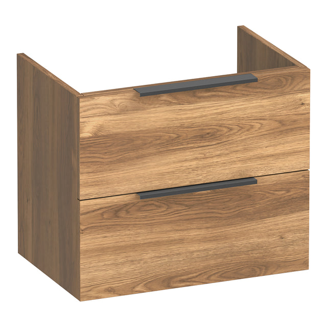 BRAUER Elevate onderkast ondiep 60 excl. opleggrepen met 2 softclose lades en 1 sifon uitsparing Honey OK-ELO60HO