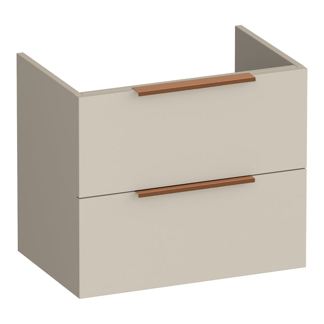 BRAUER Elevate onderkast ondiep 60 excl. opleggrepen met 2 softclose lades en 1 sifon uitsparing mat beige OK-ELO60MB