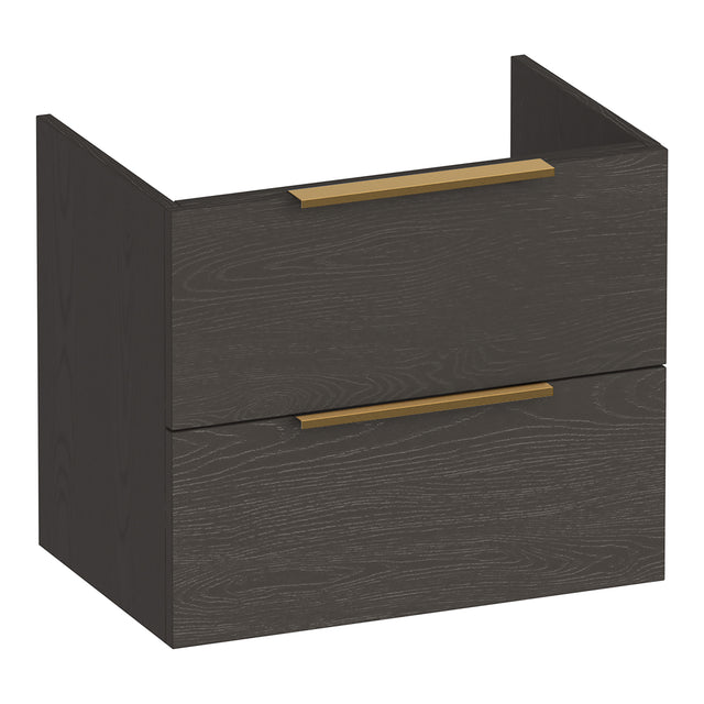 BRAUER Elevate onderkast ondiep 60 excl. opleggrepen met 2 softclose lades en 1 sifon uitsparing Timber Anthracite OK-ELO60TA