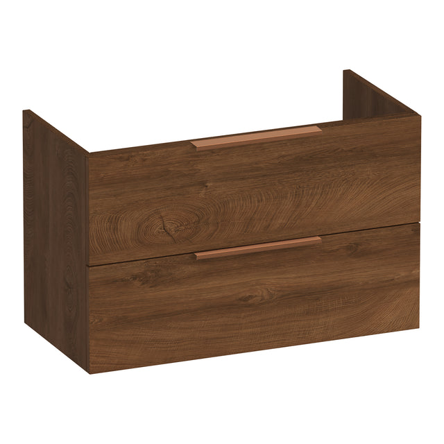 BRAUER Elevate onderkast ondiep 80 excl. opleggrepen met 2 softclose lades en 1 sifon uitsparing Forest Cacao OK-ELO80FC