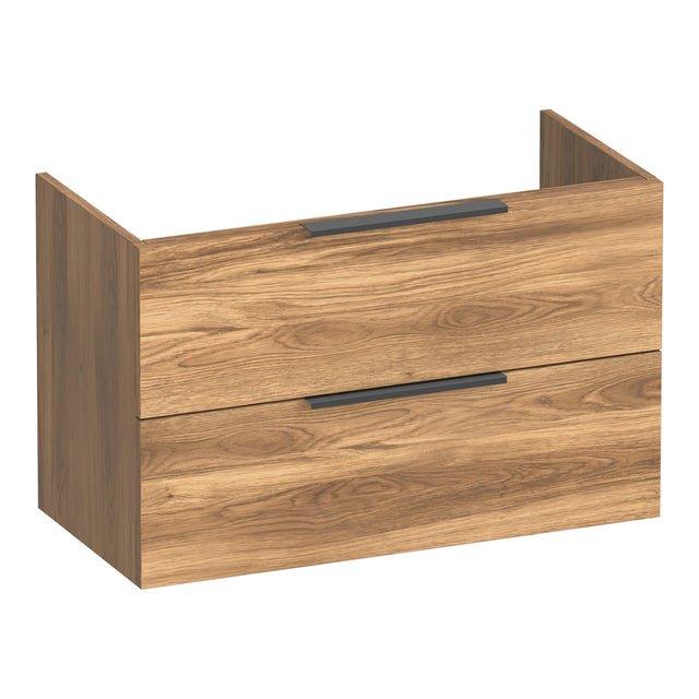 BRAUER Elevate onderkast ondiep 80 excl. opleggrepen met 2 softclose lades en 1 sifon uitsparing Honey OK-ELO80HO