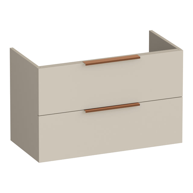 BRAUER Elevate onderkast ondiep 80 excl. opleggrepen met 2 softclose lades en 1 sifon uitsparing mat beige OK-ELO80MB