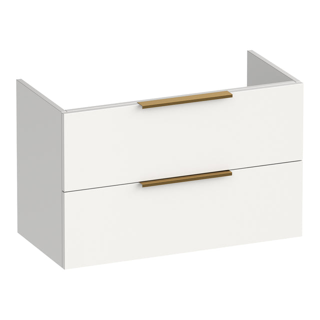 BRAUER Elevate onderkast ondiep 80 excl. opleggrepen met 2 softclose lades en 1 sifon uitsparing mat wit OK-ELO80MW