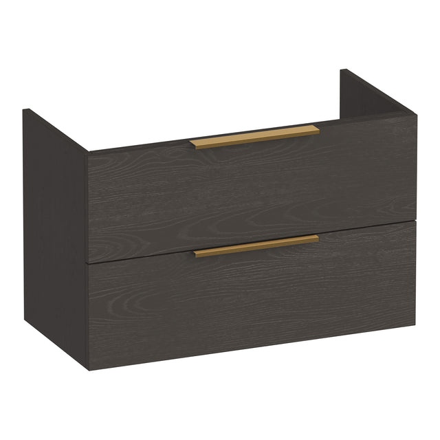 BRAUER Elevate onderkast ondiep 80 excl. opleggrepen met 2 softclose lades en 1 sifon uitsparing Timber Anthracite OK-ELO80TA