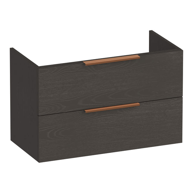 BRAUER Elevate onderkast ondiep 80 excl. opleggrepen met 2 softclose lades en 1 sifon uitsparing Timber Anthracite OK-ELO80TA