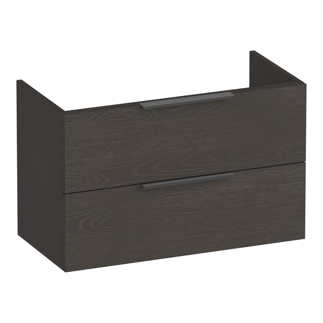 BRAUER Elevate onderkast ondiep 80 excl. opleggrepen met 2 softclose lades en 1 sifon uitsparing Timber Anthracite OK-ELO80TA