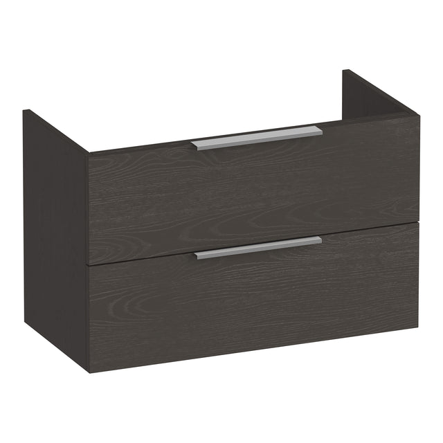 BRAUER Elevate onderkast ondiep 80 excl. opleggrepen met 2 softclose lades en 1 sifon uitsparing Timber Anthracite OK-ELO80TA