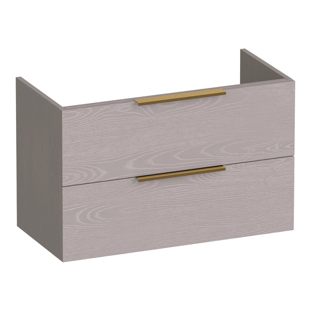 BRAUER Elevate onderkast ondiep 80 excl. opleggrepen met 2 softclose lades en 1 sifon uitsparing Timber Greige OK-ELO80TE