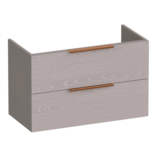 BRAUER Elevate onderkast ondiep 80 excl. opleggrepen met 2 softclose lades en 1 sifon uitsparing Timber Greige OK-ELO80TE