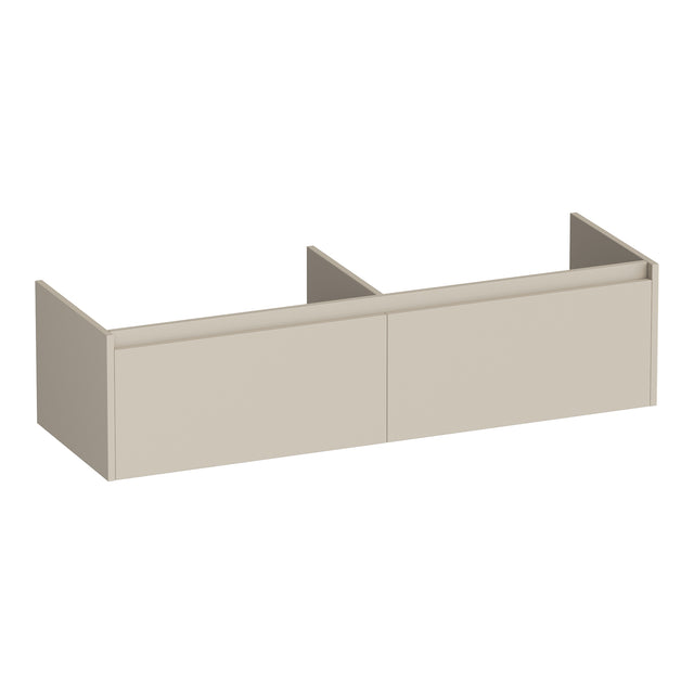 BRAUER Embrace onderkast 140 met 2 softclose lades greeploos en 2 sifon uitsparingen mat beige OK-EM140MB