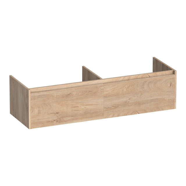 BRAUER Embrace Wavy onderkast 140 met 2 softclose lades greeploos en 2 sifon uitsparingen Forest Wheat OK-EMW140FW