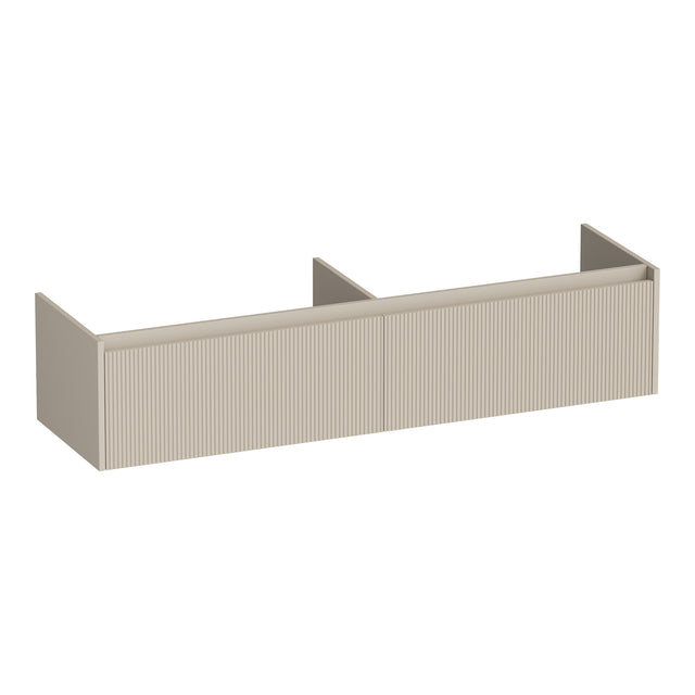BRAUER Embrace Wavy onderkast 160 met 2 softclose lades greeploos en 2 sifon uitsparingen mat beige OK-EMW160MB