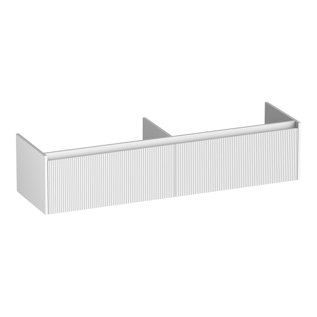 BRAUER Embrace Wavy onderkast 160 met 2 softclose lades greeploos en 2 sifon uitsparingen mat wit OK-EMW160MW