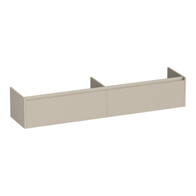 BRAUER Embrace Wavy onderkast 200 met 2 softclose lades greeploos en 2 sifon uitsparingen mat beige OK-EMW200MB