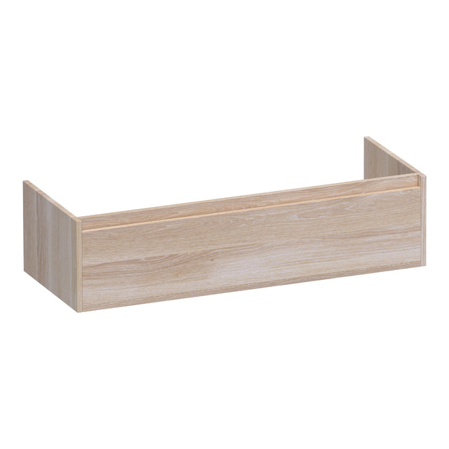 BRAUER Hope onderkast 120 met 1 softclose lade greeploos en 1 sifon uitsparing lamellen eiken wit OK-HP120-1LEW