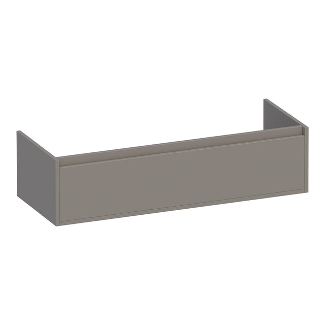 BRAUER Hope onderkast 120 met 1 softclose lades greeploos en 2 sifon uitsparingen mat taupe OK-HP120-2MT