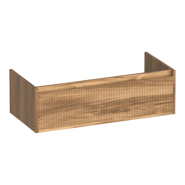 BRAUER Hope Wavy onderkast 100 met 1 softclose lade greeploos en 1 sifon uitsparing Honey OK-HPW100HO