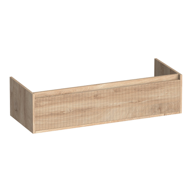 BRAUER Hope Wavy onderkast 120 met 1 softclose lades greeploos en 2 sifon uitsparingen Forest Wheat OK-HPW120-2FW