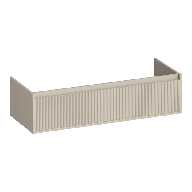 BRAUER Hope Wavy onderkast 120 met 1 softclose lades greeploos en 2 sifon uitsparingen mat beige OK-HPW120-2MB