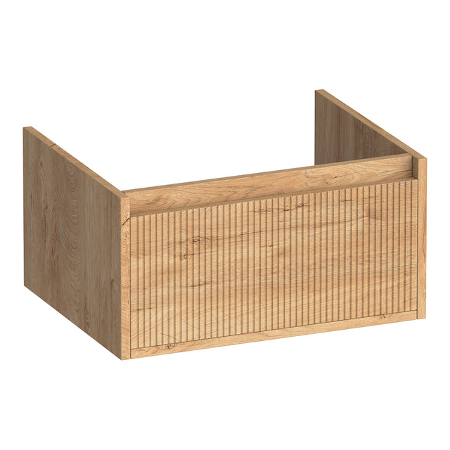 BRAUER Hope Wavy onderkast 60 met 1 softclose lade greeploos en 1 sifon uitsparing Forest Tan OK-HPW60FT