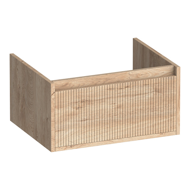 BRAUER Hope Wavy onderkast 60 met 1 softclose lade greeploos en 1 sifon uitsparing Forest Wheat OK-HPW60FW