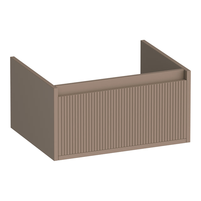 BRAUER Hope Wavy onderkast 60 met 1 softclose lade greeploos en 1 sifon uitsparing mat mokka OK-HPW60MM