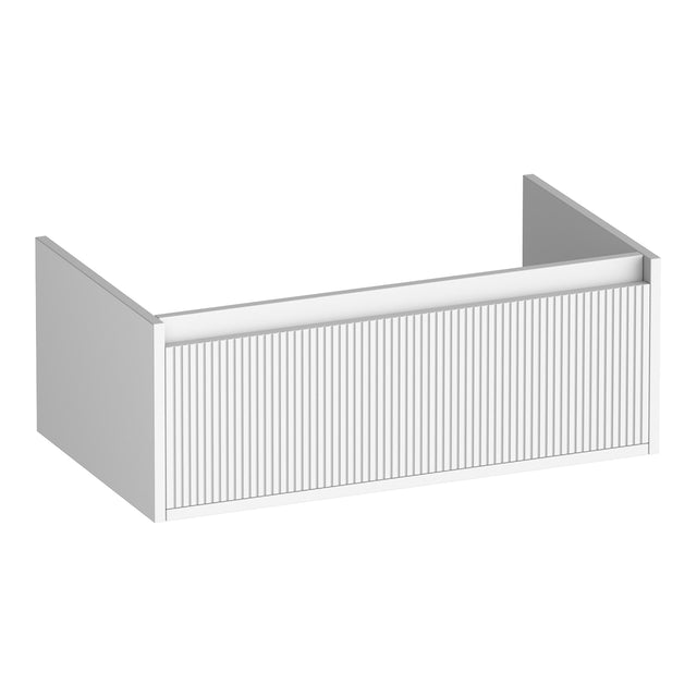 BRAUER Hope Wavy onderkast 80 met 1 softclose lade greeploos en 1 sifon uitsparing mat wit OK-HPW80MW