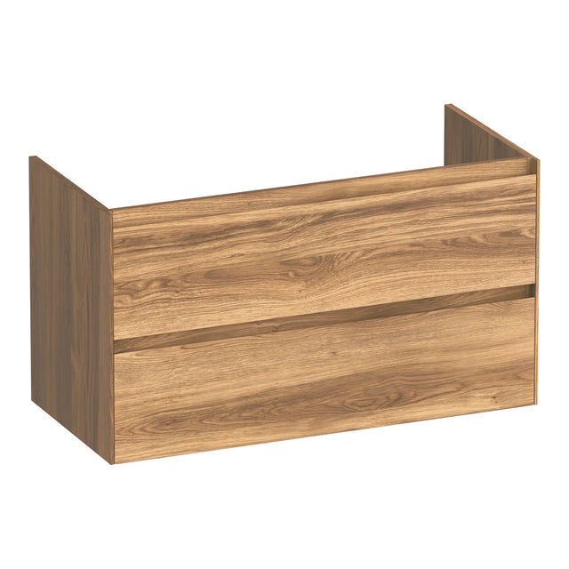 BRAUER Inspire onderkast 100 met 2 softclose lades greeploos en 1 sifon uitsparing Honey OK-IN100HO