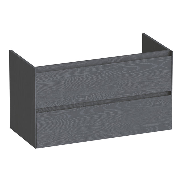 BRAUER Inspire onderkast 100 met 2 softclose lades greeploos en 1 sifon uitsparing Timber Grey OK-IN100TG