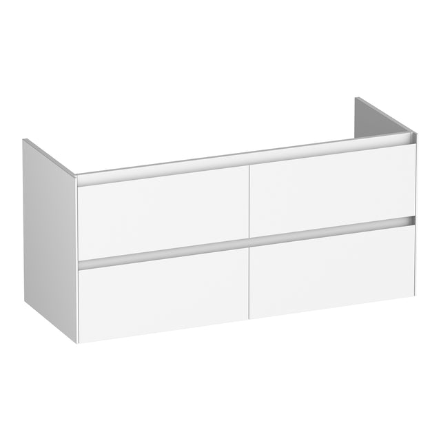 BRAUER Inspire onderkast 120 met 4 softclose lades greeploos en 2 sifon uitsparingen mat wit OK-IN120-4MW