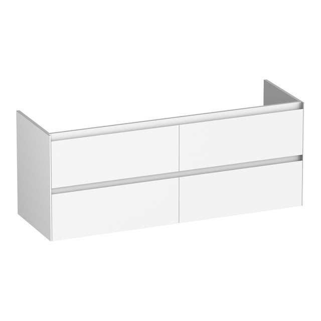 BRAUER Inspire onderkast 140 met 4 softclose lades greeploos en 2 sifon uitsparingen mat wit OK-IN140MW
