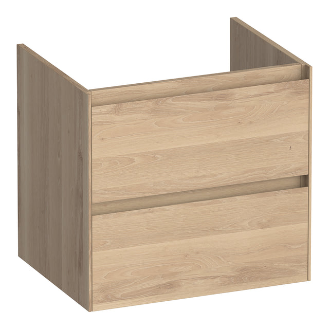 BRAUER Inspire onderkast 60 met 2 softclose lades greeploos en 1 sifon uitsparing lamellen eiken naturel OK-IN60LEN