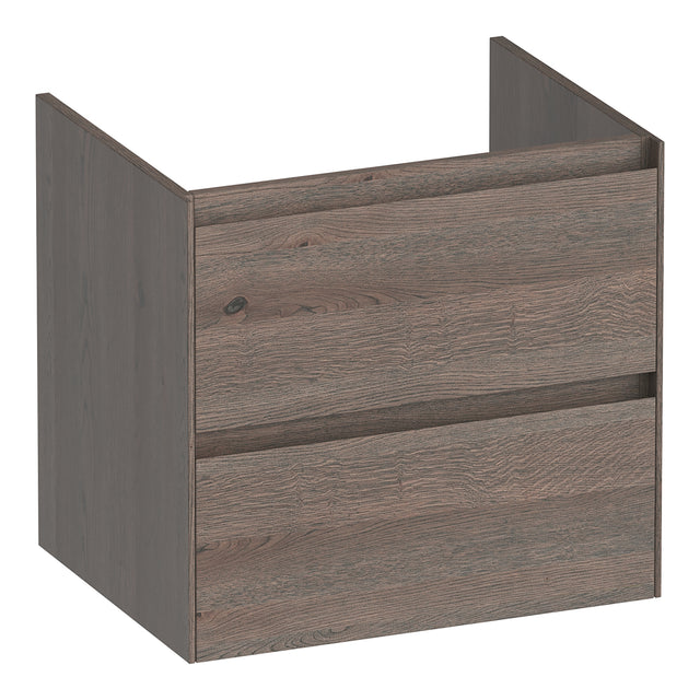 BRAUER Inspire onderkast 60 met 2 softclose lades greeploos en 1 sifon uitsparing lamellen eiken zwart OK-IN60LEZ