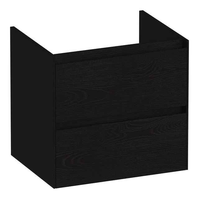 BRAUER Inspire onderkast 60 met 2 softclose lades greeploos en 1 sifon uitsparing Timber Black OK-IN60TB