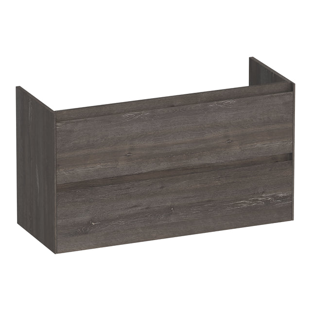 BRAUER Inspire onderkast ondiep 100 met 2 softclose lades greeploos en 1 sifon uitsparing Driftwood OK-INO100DR
