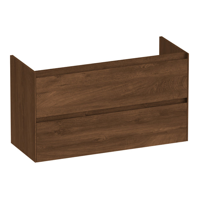 BRAUER Inspire onderkast ondiep 100 met 2 softclose lades greeploos en 1 sifon uitsparing Forest Cacao OK-INO100FC