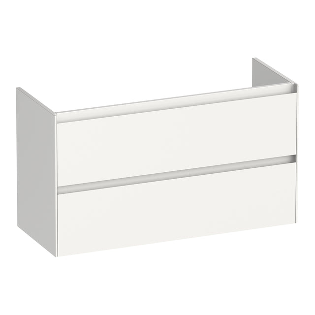 BRAUER Inspire onderkast ondiep 100 met 2 softclose lades greeploos en 1 sifon uitsparing hoogglans wit OK-INO100HW