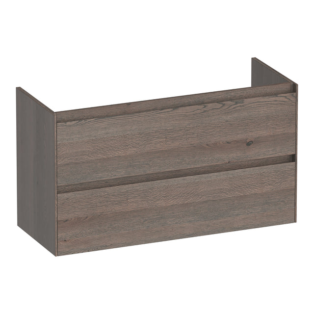 BRAUER Inspire onderkast ondiep 100 met 2 softclose lades greeploos en 1 sifon uitsparing lamellen eiken zwart OK-INO100LEZ