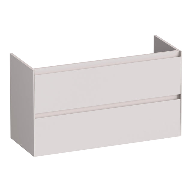 BRAUER Inspire onderkast ondiep 100 met 2 softclose lades greeploos en 1 sifon uitsparing mat zand OK-INO100MS