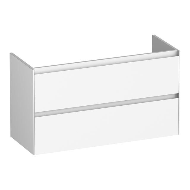 BRAUER Inspire onderkast ondiep 100 met 2 softclose lades greeploos en 1 sifon uitsparing mat wit OK-INO100MW