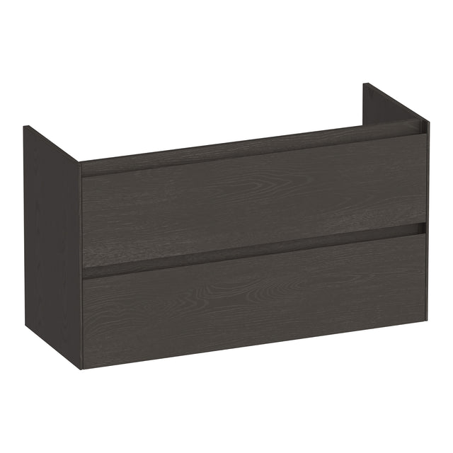 BRAUER Inspire onderkast ondiep 100 met 2 softclose lades greeploos en 1 sifon uitsparing Timber Anthracite OK-INO100TA