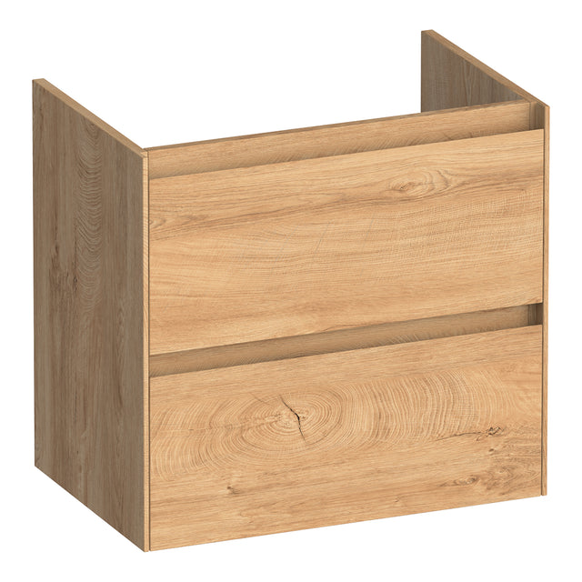 BRAUER Inspire onderkast ondiep 60 met 2 softclose lades greeploos en 1 sifon uitsparing Forest Tan OK-INO60FT