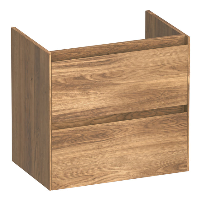 BRAUER Inspire onderkast ondiep 60 met 2 softclose lades greeploos en 1 sifon uitsparing Honey OK-INO60HO