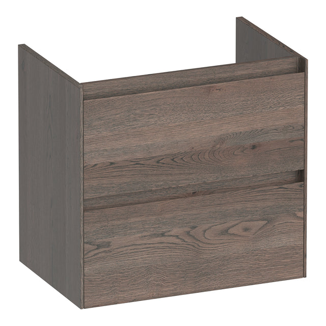 BRAUER Inspire onderkast ondiep 60 met 2 softclose lades greeploos en 1 sifon uitsparing lamellen eiken zwart OK-INO60LEZ