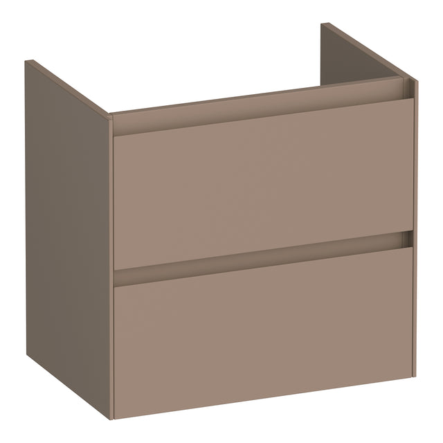 BRAUER Inspire onderkast ondiep 60 met 2 softclose lades greeploos en 1 sifon uitsparing mat mokka OK-INO60MM