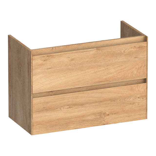 BRAUER Inspire onderkast ondiep 80 met 2 softclose lades greeploos en 1 sifon uitsparing Forest Tan OK-INO80FT
