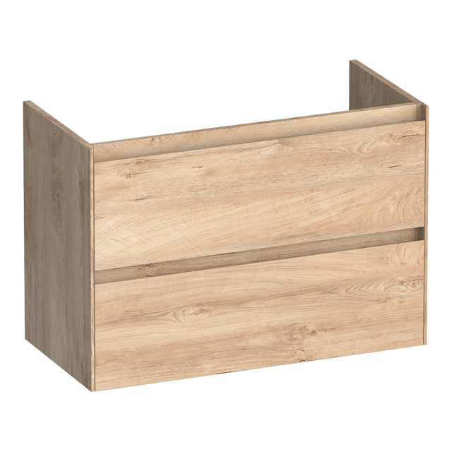 BRAUER Inspire onderkast ondiep 80 met 2 softclose lades greeploos en 1 sifon uitsparing Forest Wheat OK-INO80FW